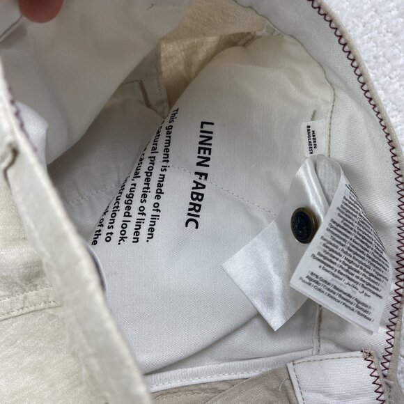 Jack & Jones Pants Mens 34 / 32 Sand Beige Linen Blend Slim Fit Marco Straight - Picture 6 of 13